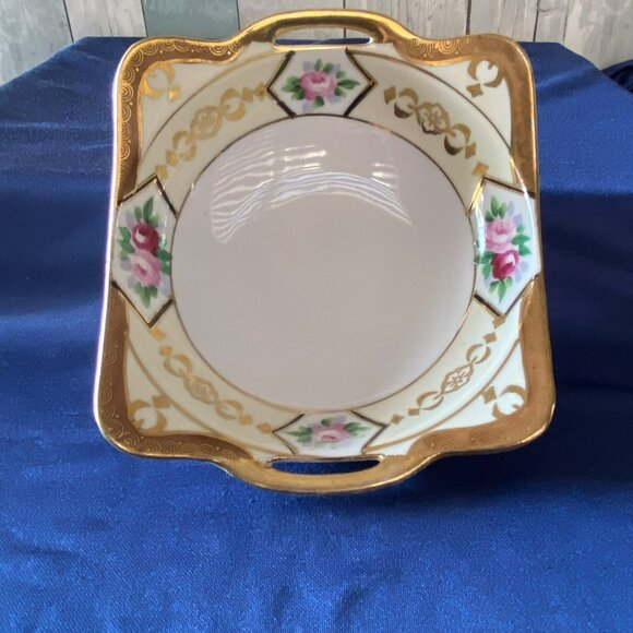 Vintage Nippon Hand-Painted Square Bowl - Picture 3 of 4